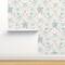 Romantic Floral Blue Gray Pink Watercolor Flowers Custom Removable Wallpaper by Spoonflower Peel & Stick Wallpaper 2FT Wide